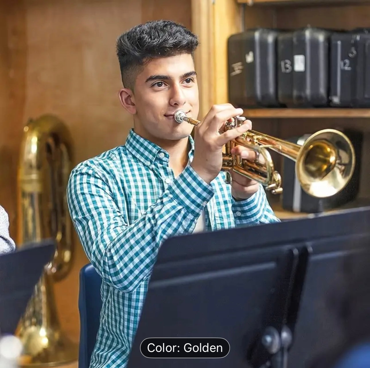 Professional Bb Trumpet – Brass Portable Trumpet with Carry Bag & Cleaning Kit