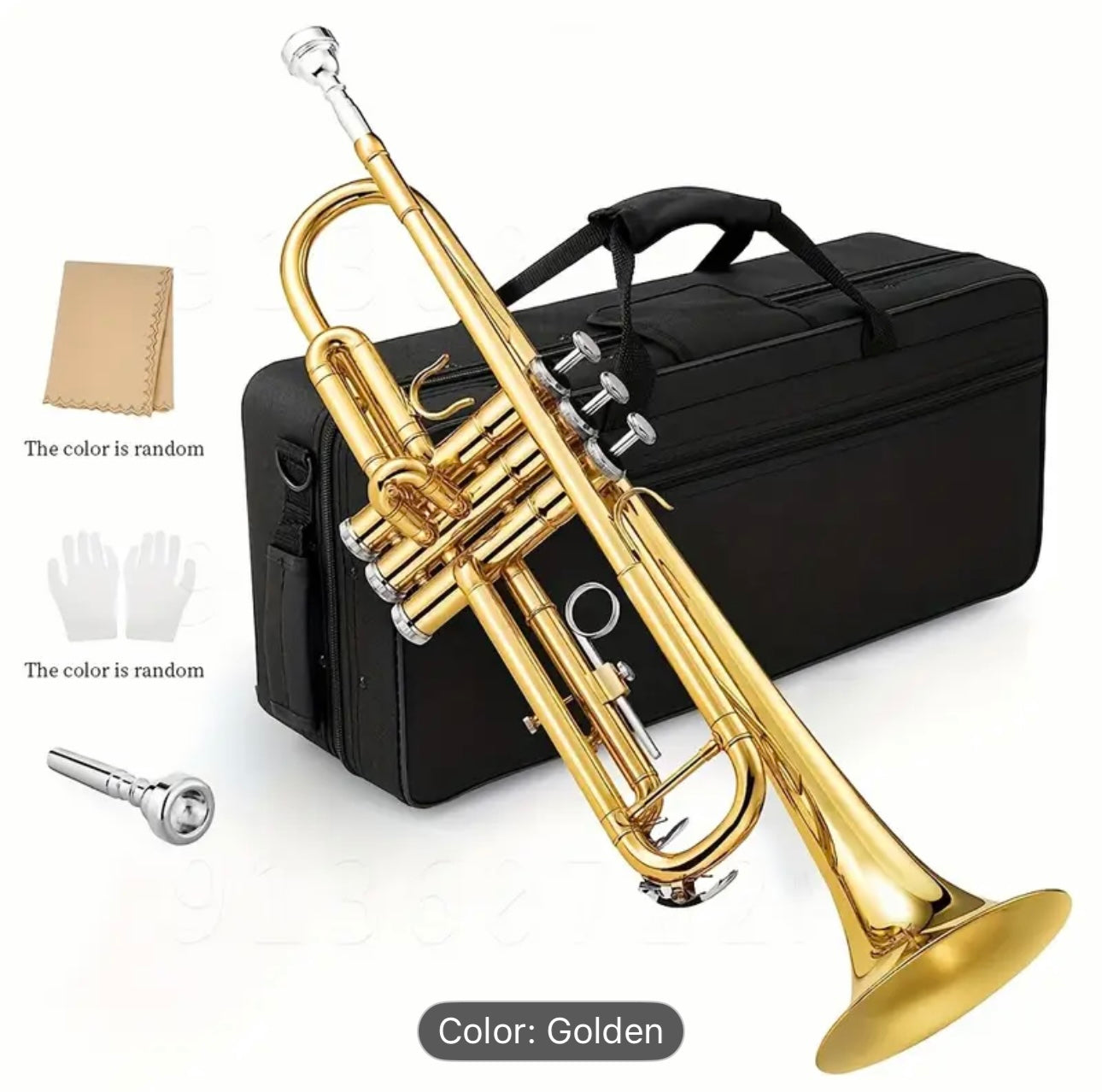 Professional Bb Trumpet – Brass Portable Trumpet with Carry Bag & Cleaning Kit