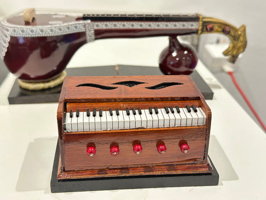 "Miniature Brown Wooden Harmonium"