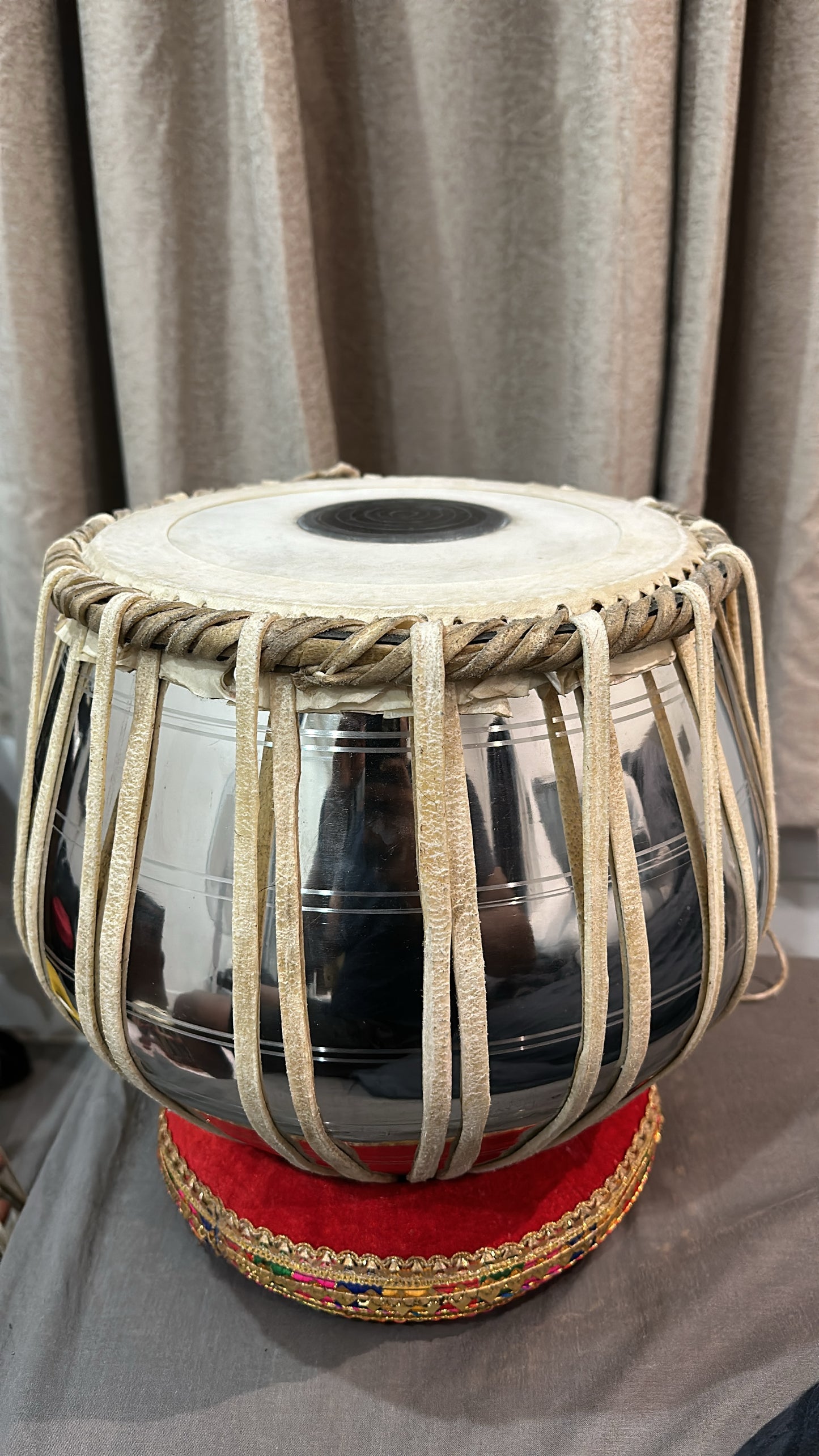 "Professional Tabla Drum Set: Steel Bayan & Shesham Wood Dayan"