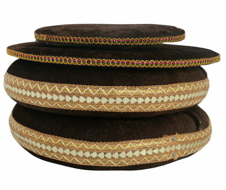 "Premium Tabla Ring Cushion Set with Individual Top Covers"