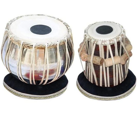 "Professional Tabla Drum Set: Steel Bayan & Shesham Wood Dayan"