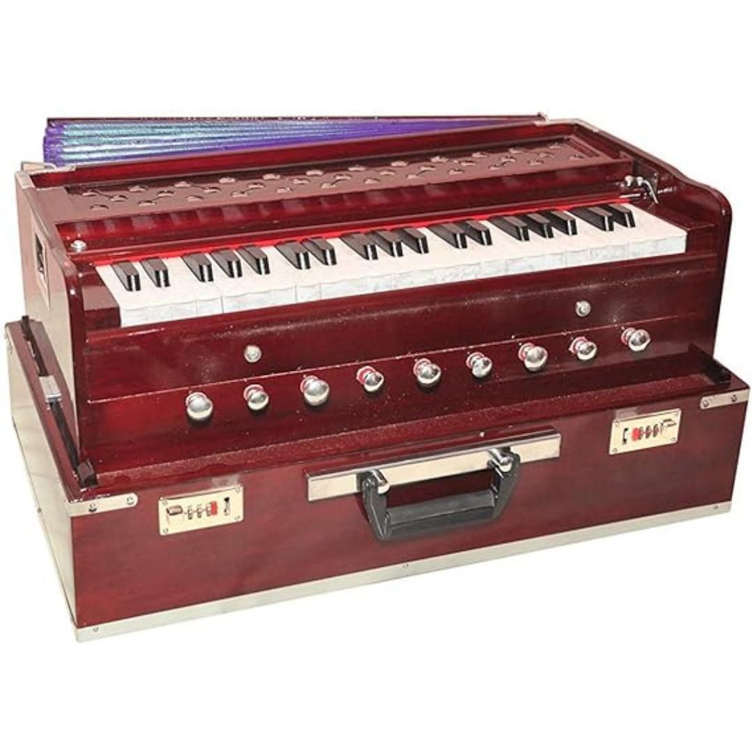 Portable Folding 3.5 Octave 9 Stopper Harmonium with Coupler
