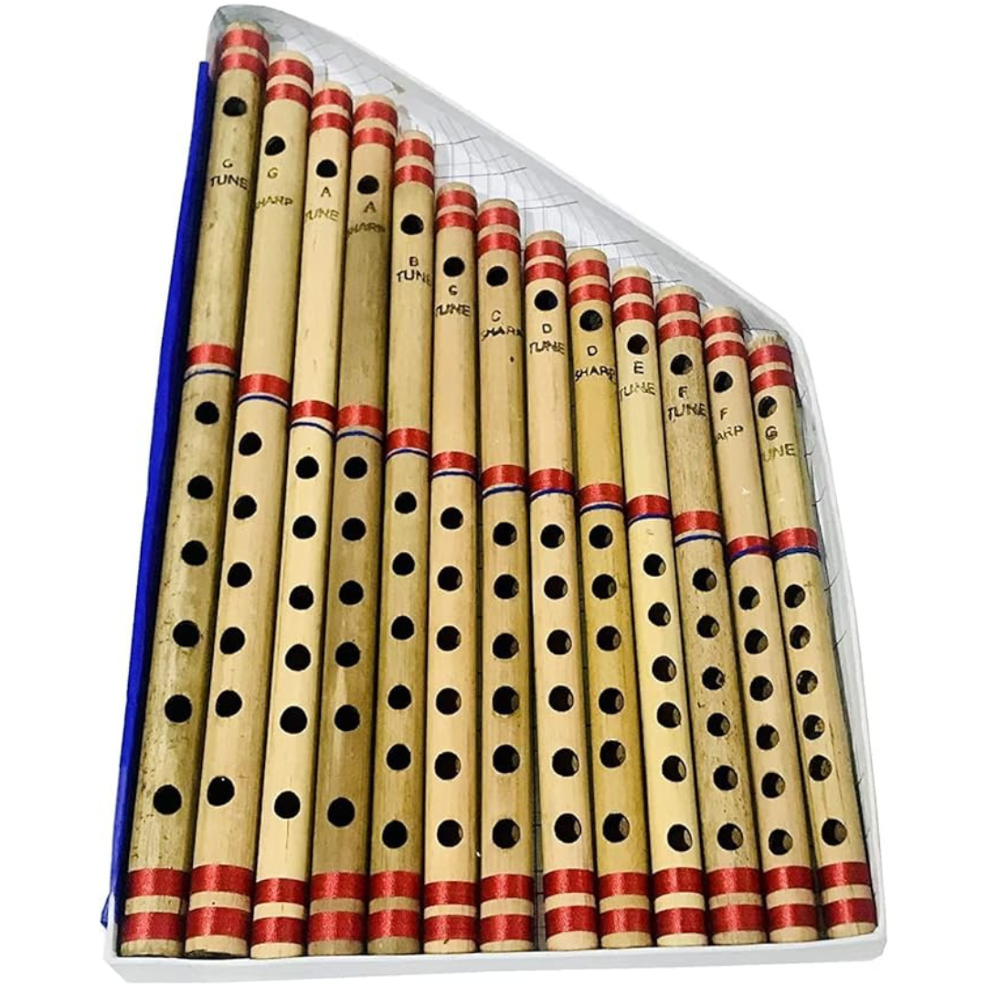Bamboo Flute Set of 13 multiple Key Tune 7 Holes