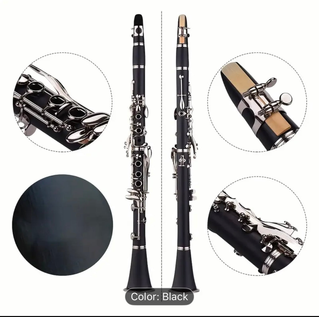 Beginner Bb Clarinet Set – 17 Keys, Bakelite Body, Nickel-Plated,