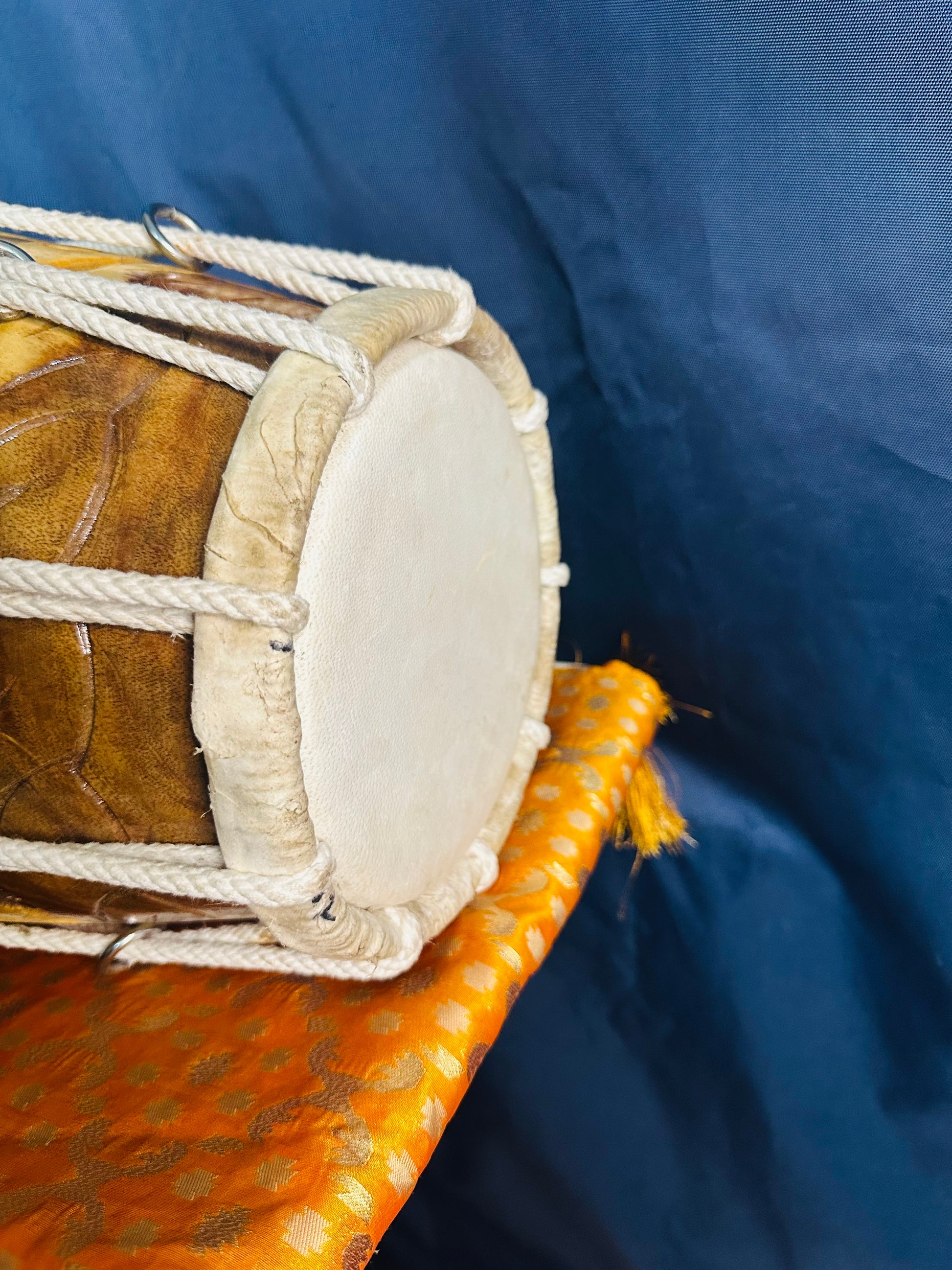 High-Quality Handmade Wooden Dholak | Natural Finish | Professional Folk Drum