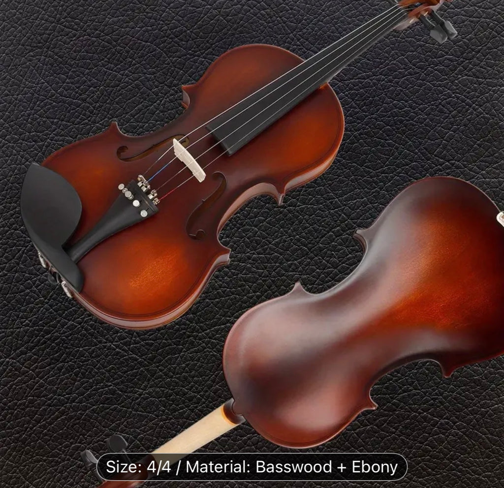 AV-590 Astonvilla Vintage Matte Violin – Reddish-Brown Finish,