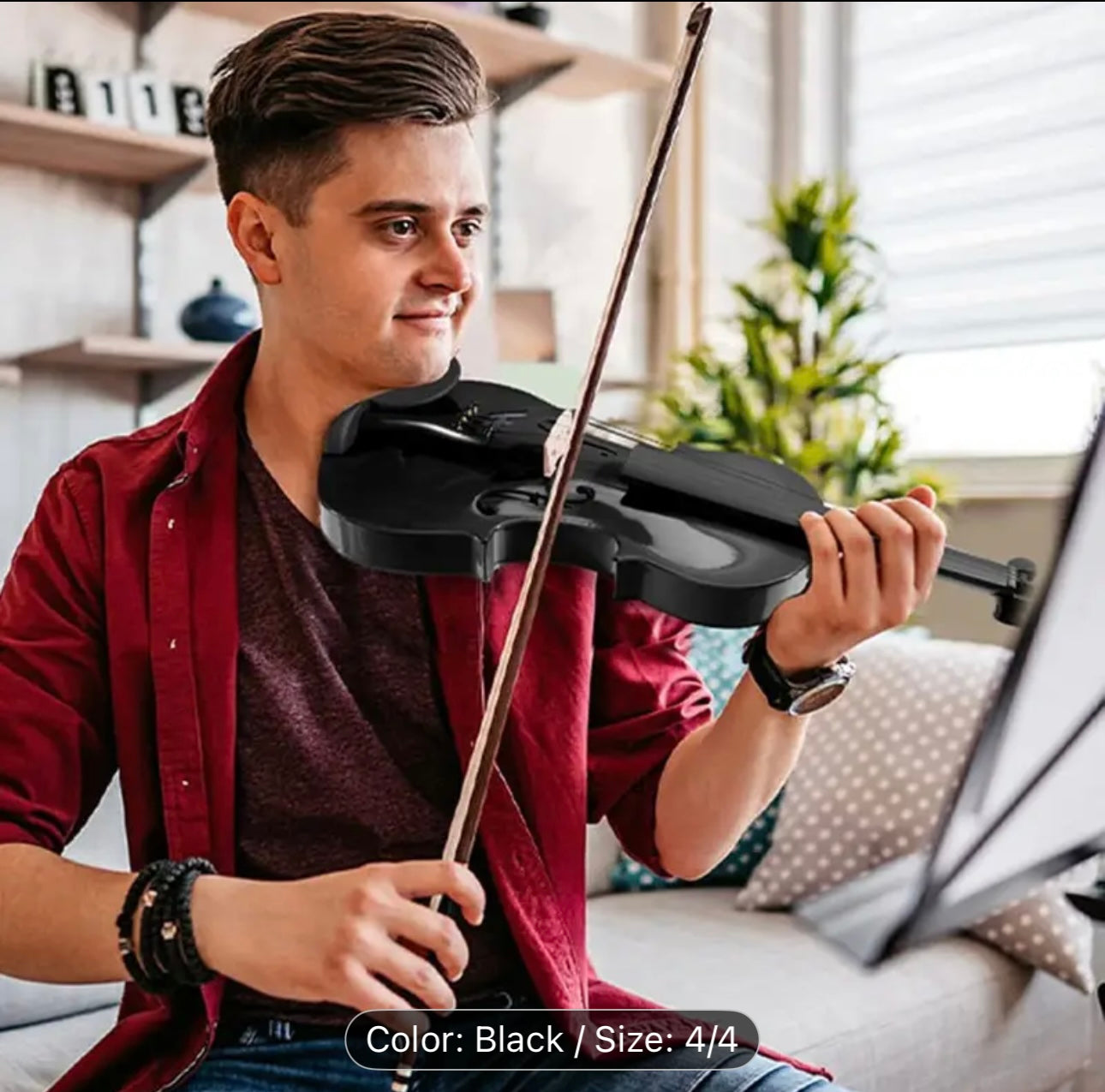 4/4 Full Size Acoustic Violin Set – Beginner Student Violin with Case,