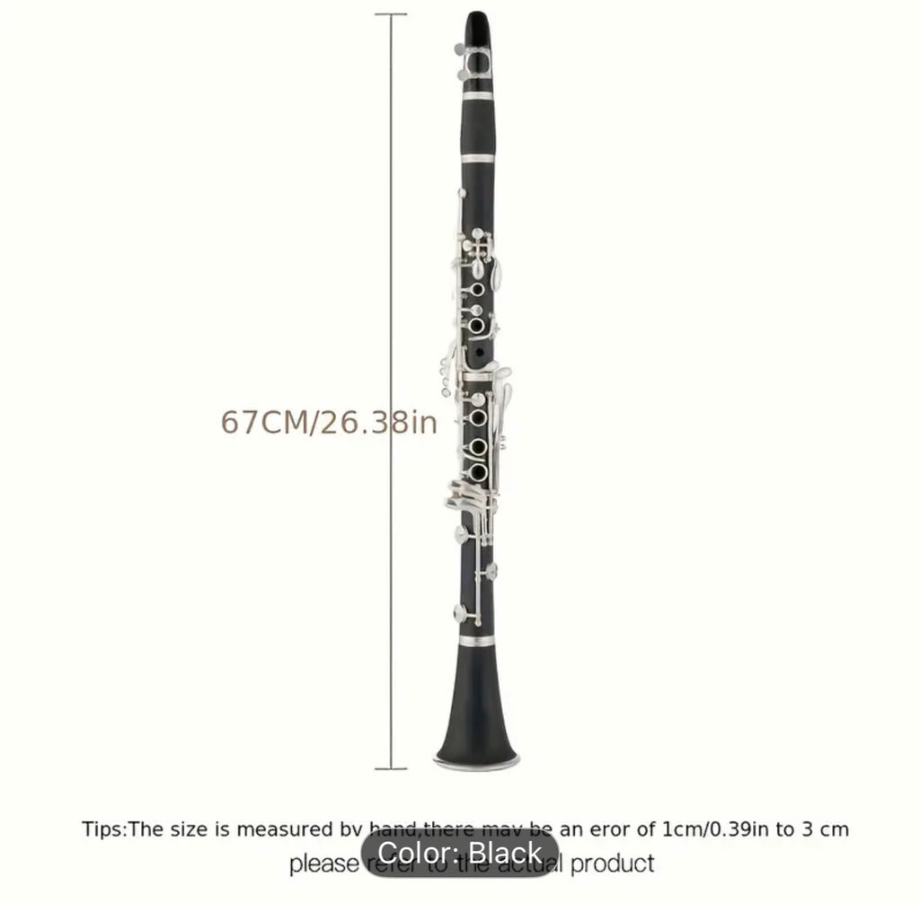 Beginner Bb Clarinet Set – 17 Keys, Bakelite Body, Nickel-Plated,