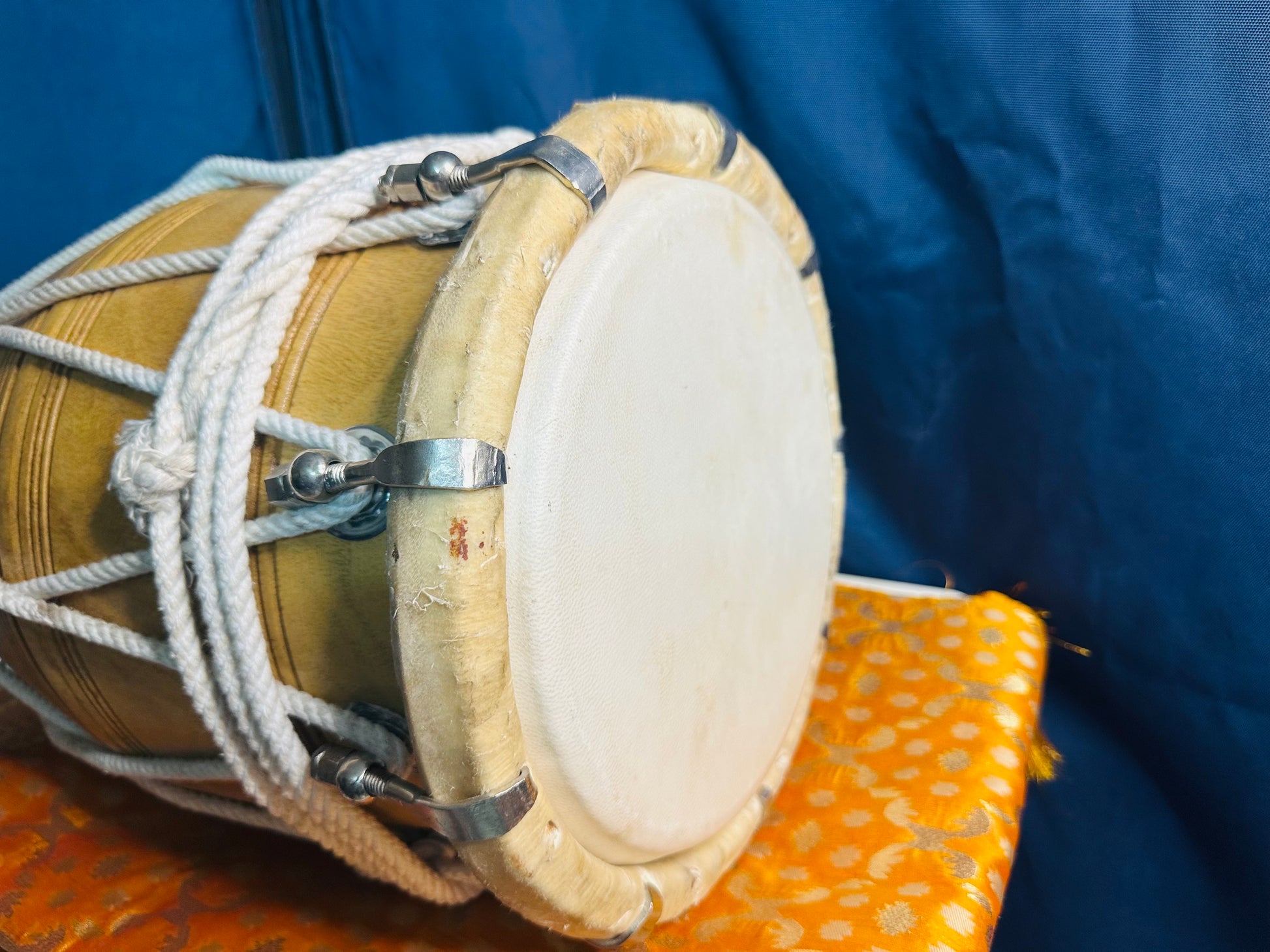 High-Quality Handmade Wooden Dholak | Natural Finish | Professional Folk Drum