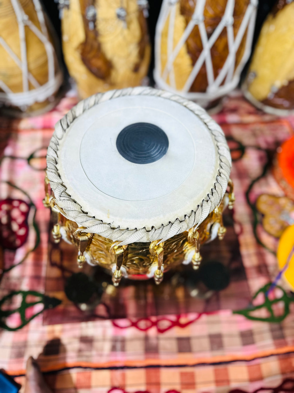 Golden 6.4kg Copper Bayan + 5.75" C#/D Red SheeshAM TABLA