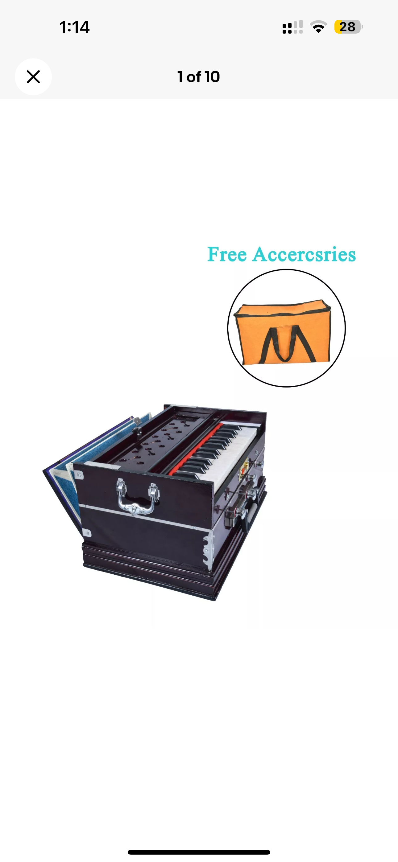 Indian Harmonium – 32 Keys, 4 Stoppers, Double Reed Kail Wood – Traditional Musical Instrument for Classical & Devotional Music