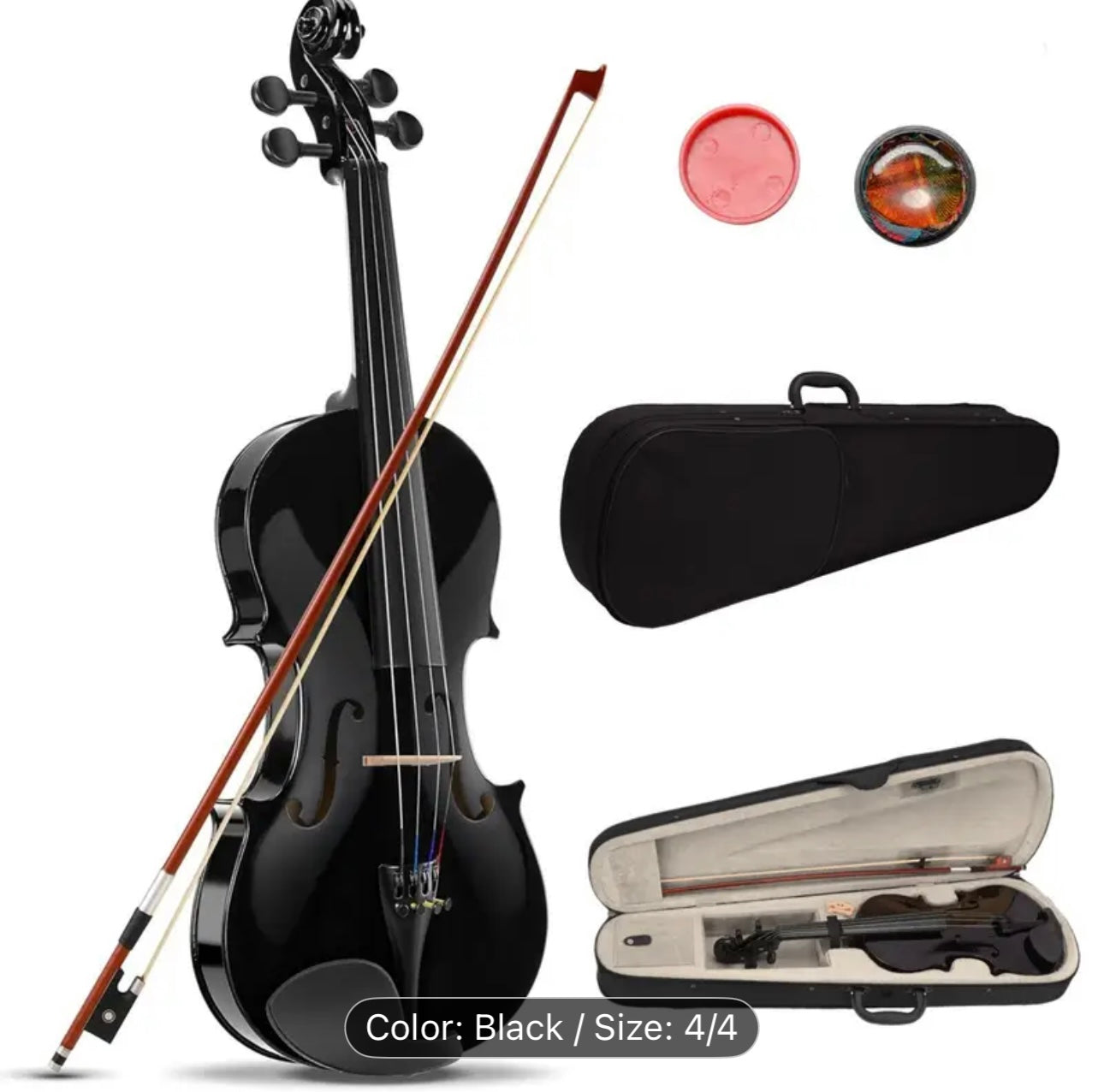4/4 Full Size Acoustic Violin Set – Beginner Student Violin with Case,