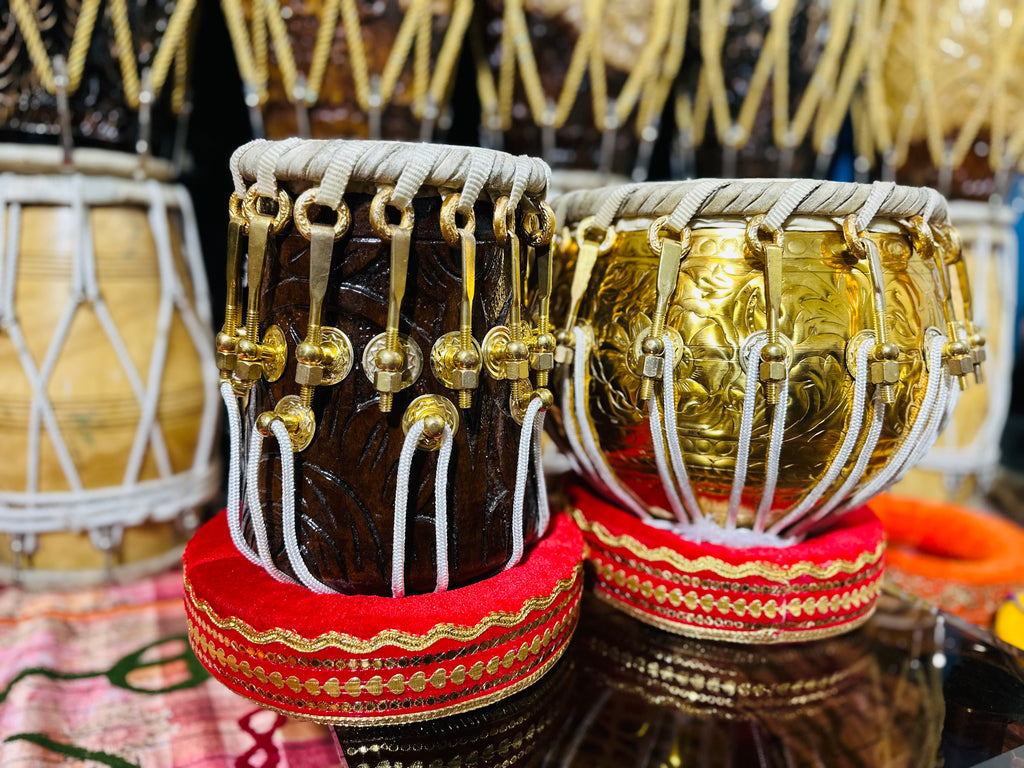 Golden 6.4kg Copper Bayan + 5.75" C#/D Red SheeshAM TABLA