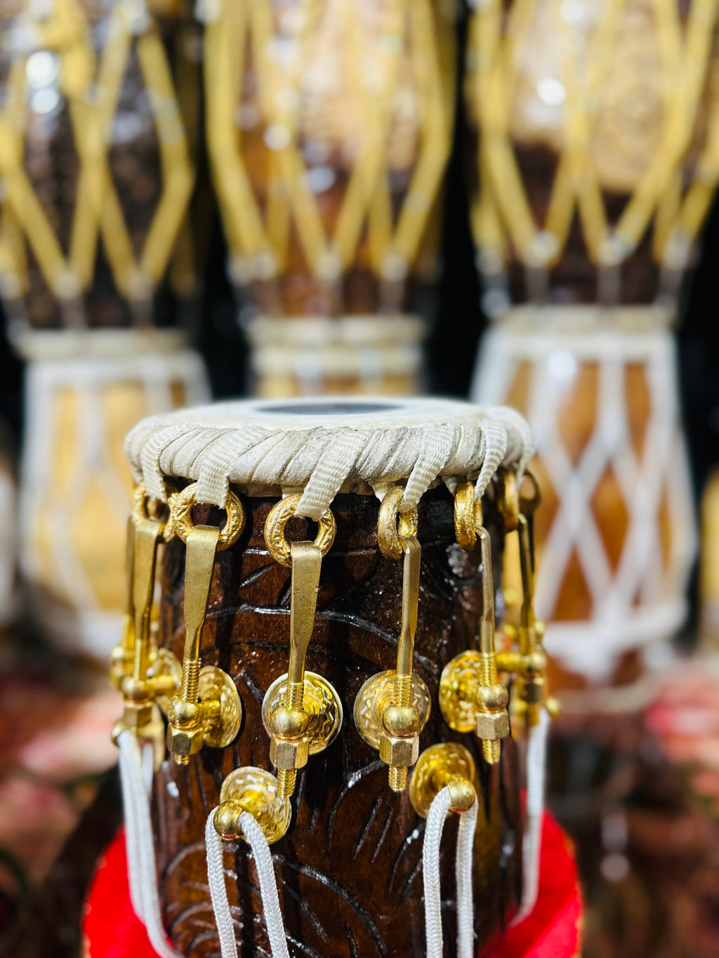 Golden 6.4kg Copper Bayan + 5.75" C#/D Red SheeshAM TABLA