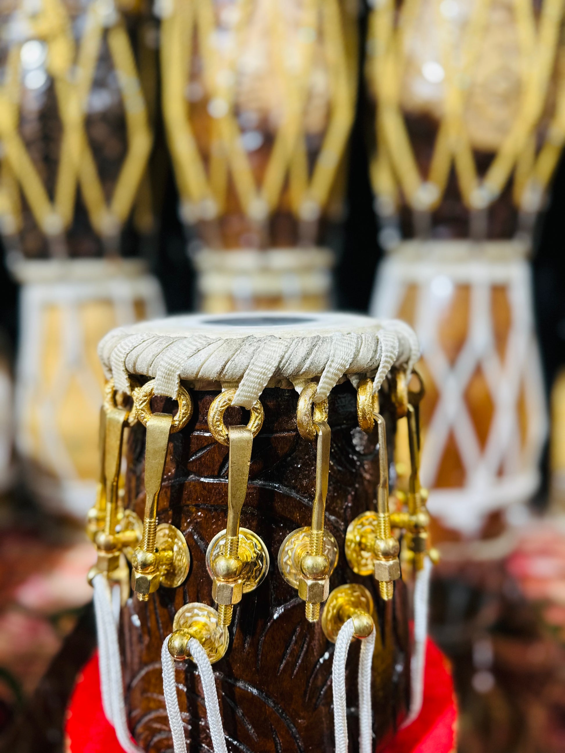 Golden 6.4kg Copper Bayan + 5.75" C#/D Red SheeshAM TABLA