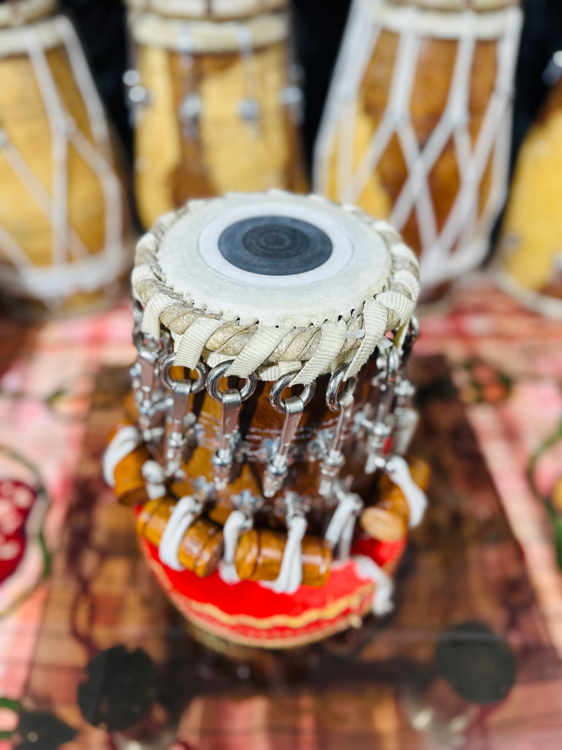 Professional Silver Engraved Tabla Set | Sheesham Wood Dayan & Brass Bayan