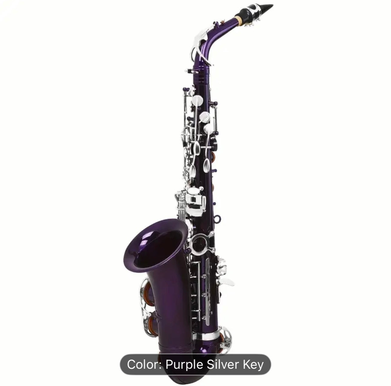 SLADE Red Middle Bass Saxophone – Purple & Golden Accents, Case & Accessories – Beginner/Professional Saxophone Set