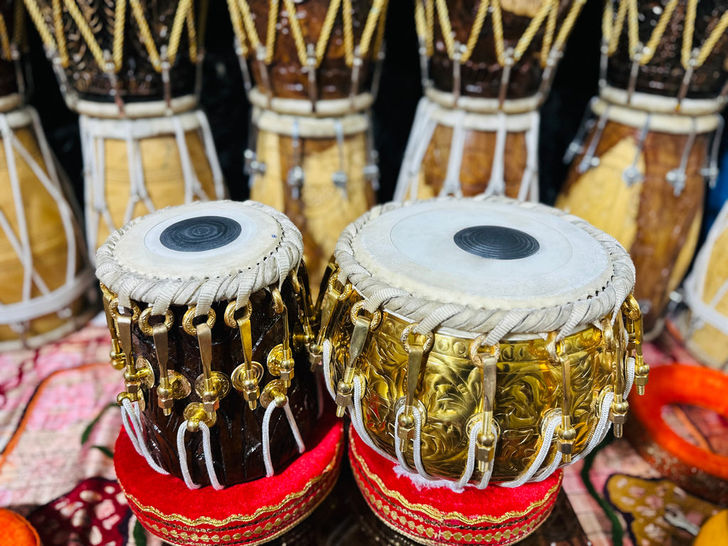 Golden 6.4kg Copper Bayan + 5.75" C#/D Red SheeshAM TABLA