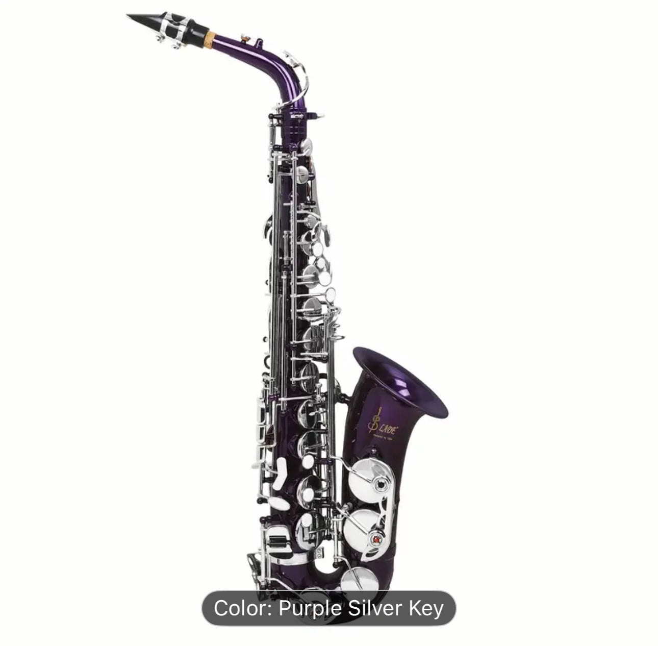 SLADE Red Middle Bass Saxophone – Purple & Golden Accents, Case & Accessories – Beginner/Professional Saxophone Set