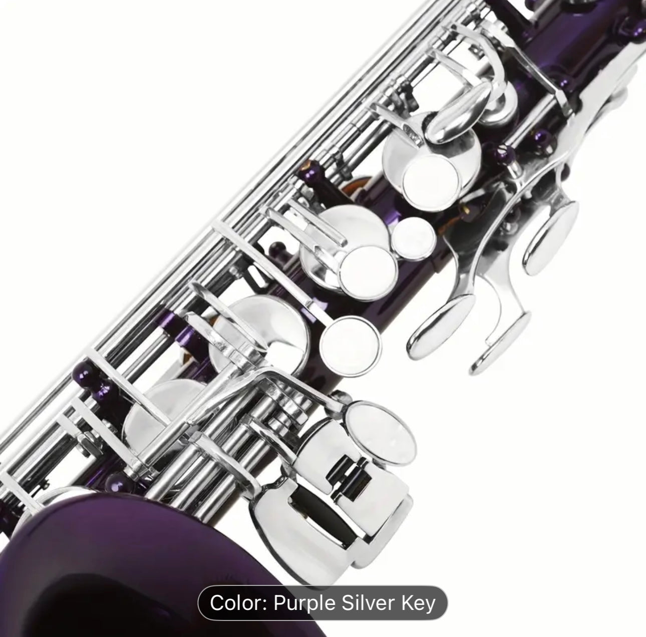 SLADE Red Middle Bass Saxophone – Purple & Golden Accents, Case & Accessories – Beginner/Professional Saxophone Set