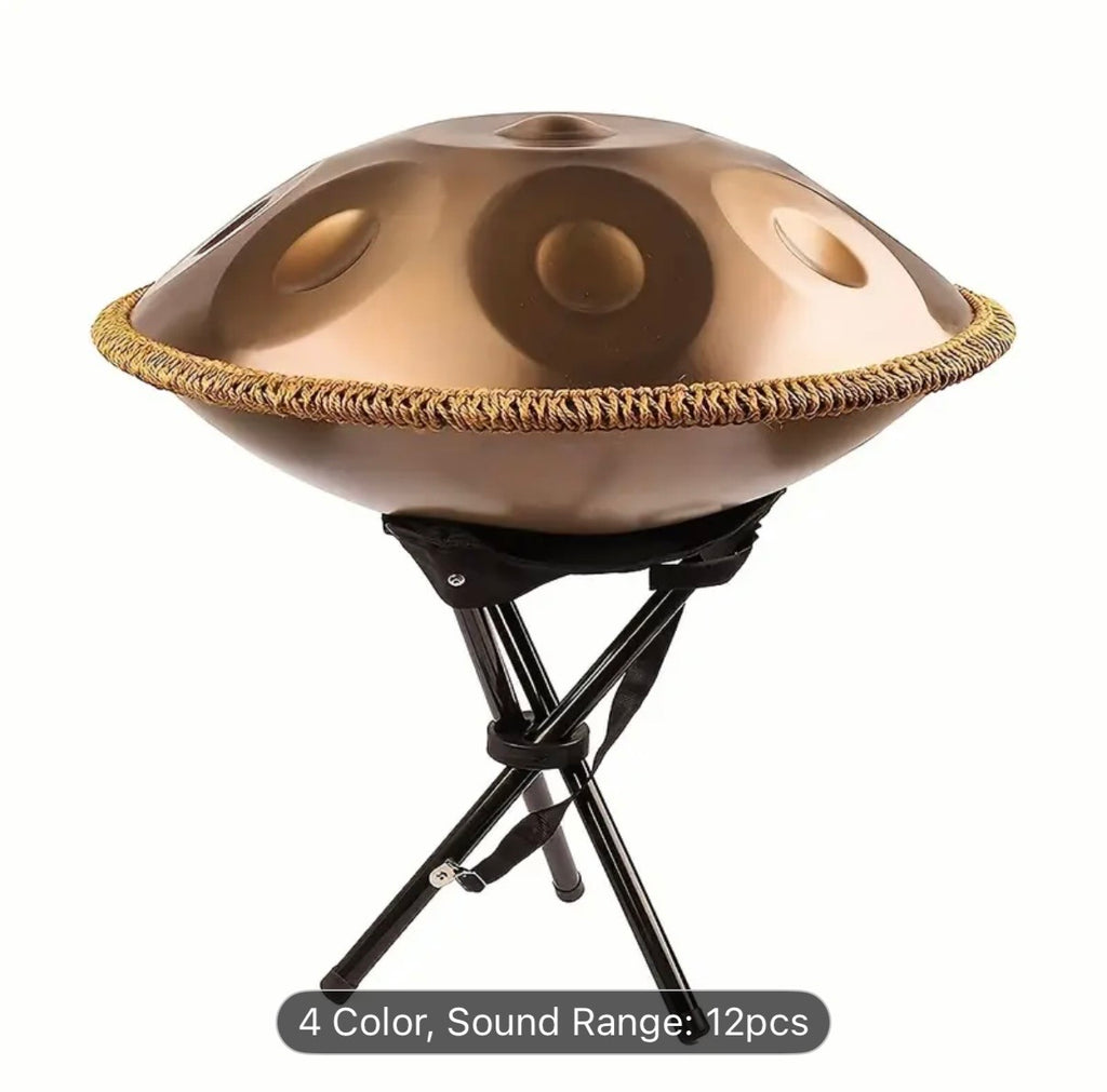 432Hz 12-Note Handpan Drum D Minor – Professional Steel Tongue Drum for Meditation, Yoga, Sound Healing, Relaxation | 22-Inch Set with Bag, Stand & Mallets