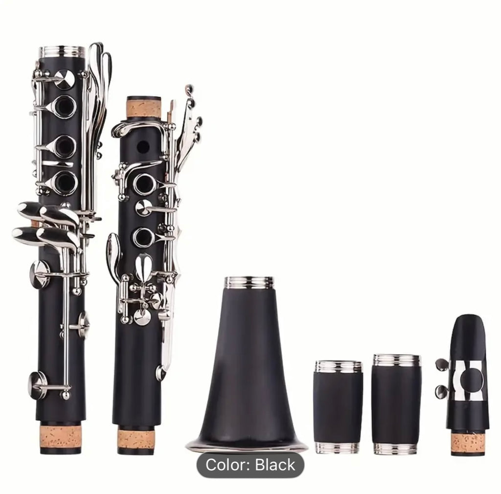 Beginner Bb Clarinet Set – 17 Keys, Bakelite Body, Nickel-Plated,
