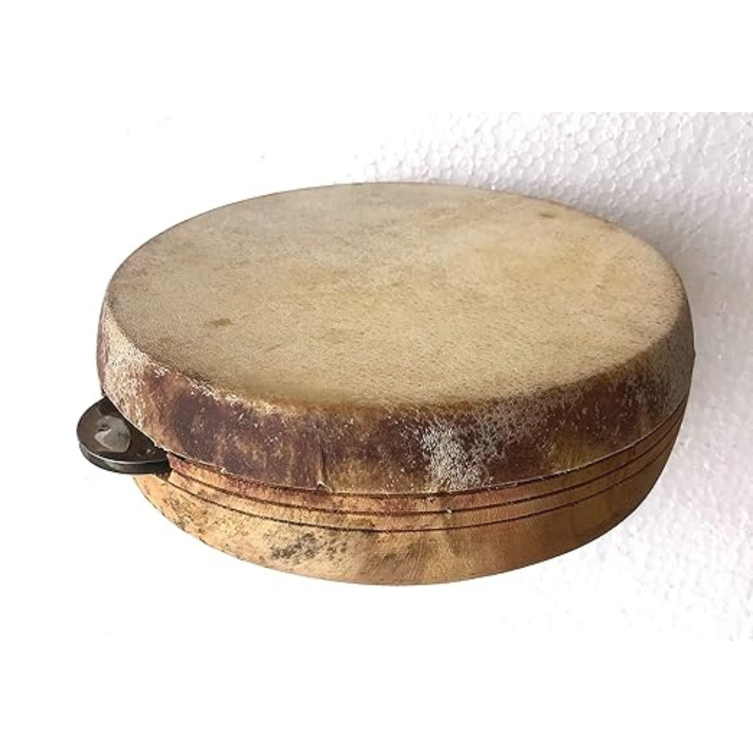 Khanjeera Hand Drum Percussion Dhapli Goat Skin Cover Wooden Professional Khamak