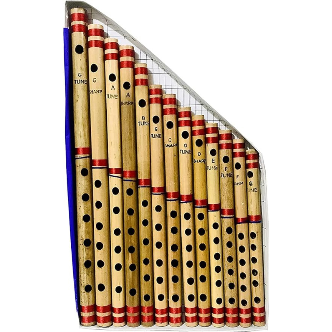 Bamboo Flute Set of 13 multiple Key Tune 7 Holes