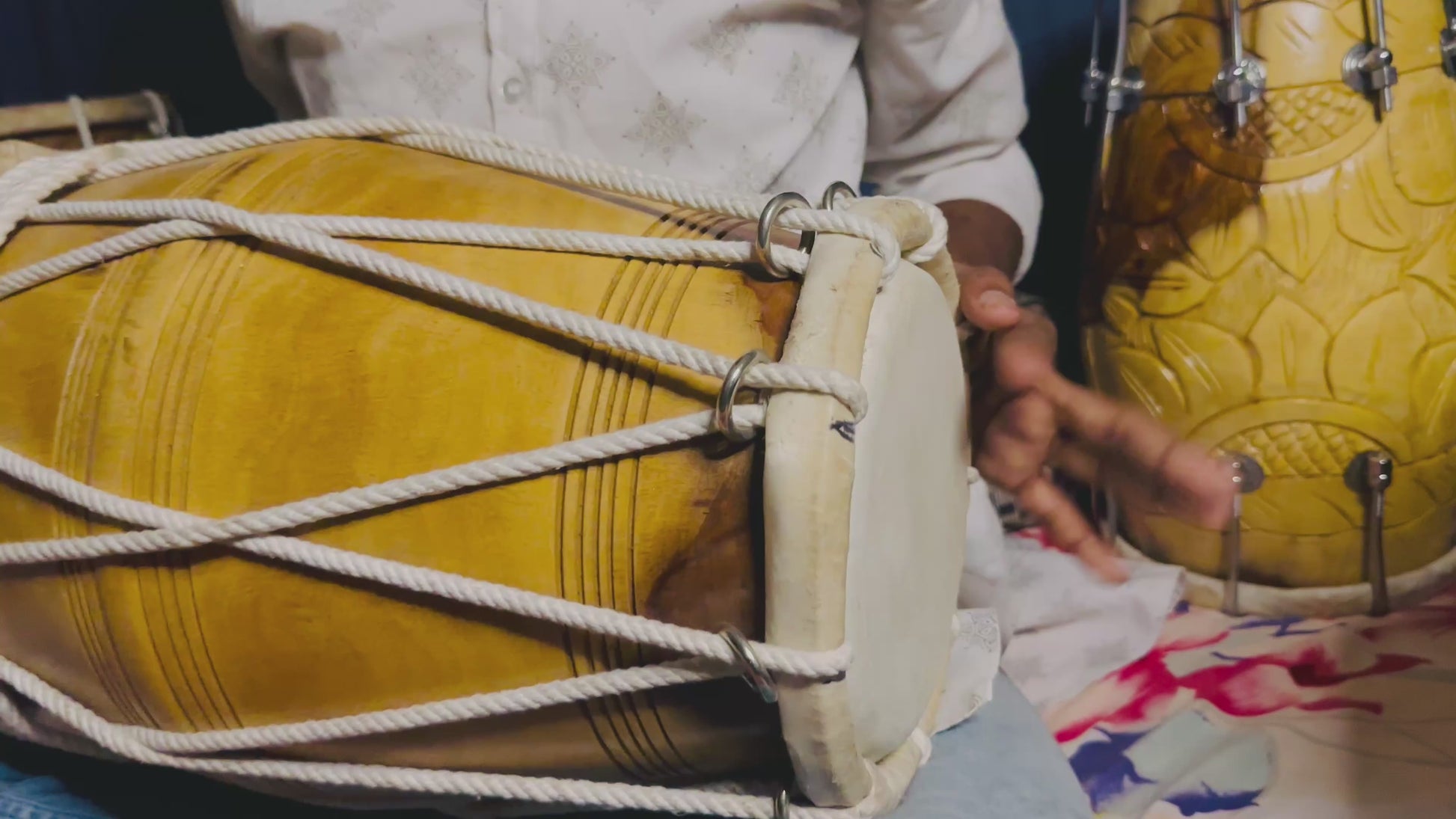 High-Quality Handmade Wooden Dholak | Natural Finish | Professional Folk Drum