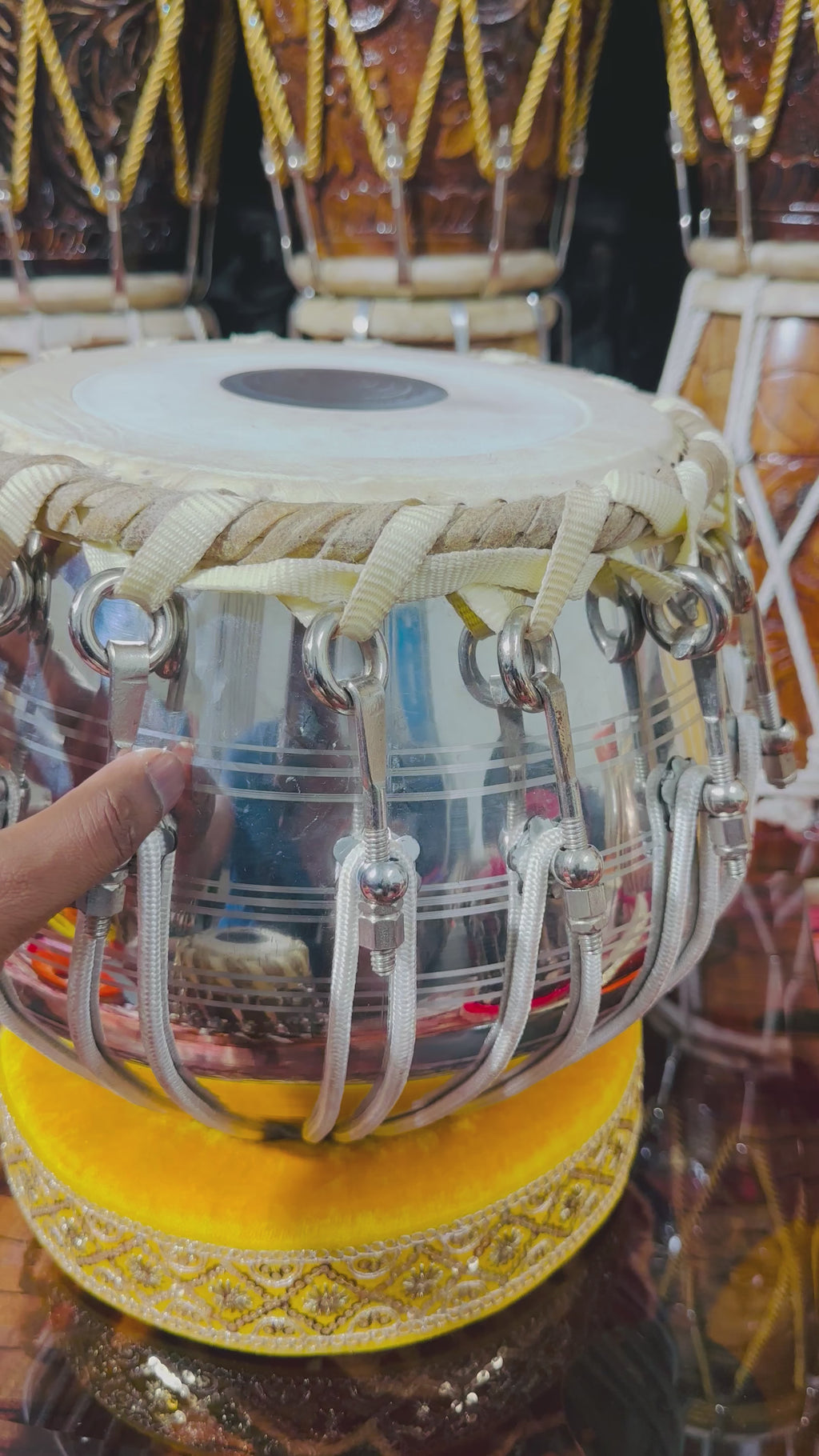 Professional PremiumSteel Nut & Bolt Bayan and Sheesham wood Tabla tuned to any scale as per your wish